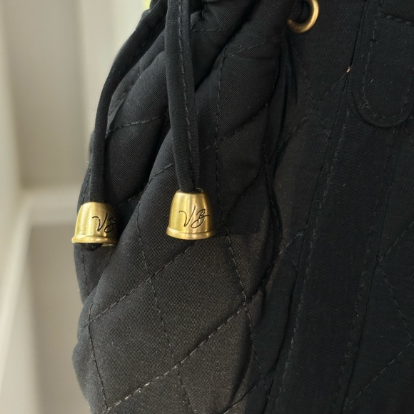 Vintage Black Quilted Vera Bradley Handbag - Picture 3 of 7